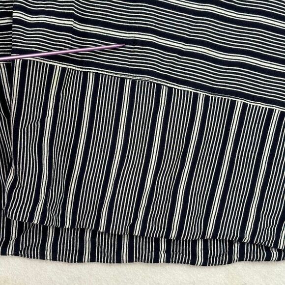 T by Talbots Knit Blouse Top Size 2X Petite Black White Stripe Elbow Sleeve Tee - Picture 9 of 10